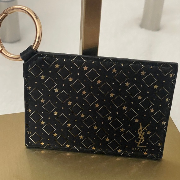 YSL Beaute Black and Gold Keychain Mirror NIB - Picture 1 of 4